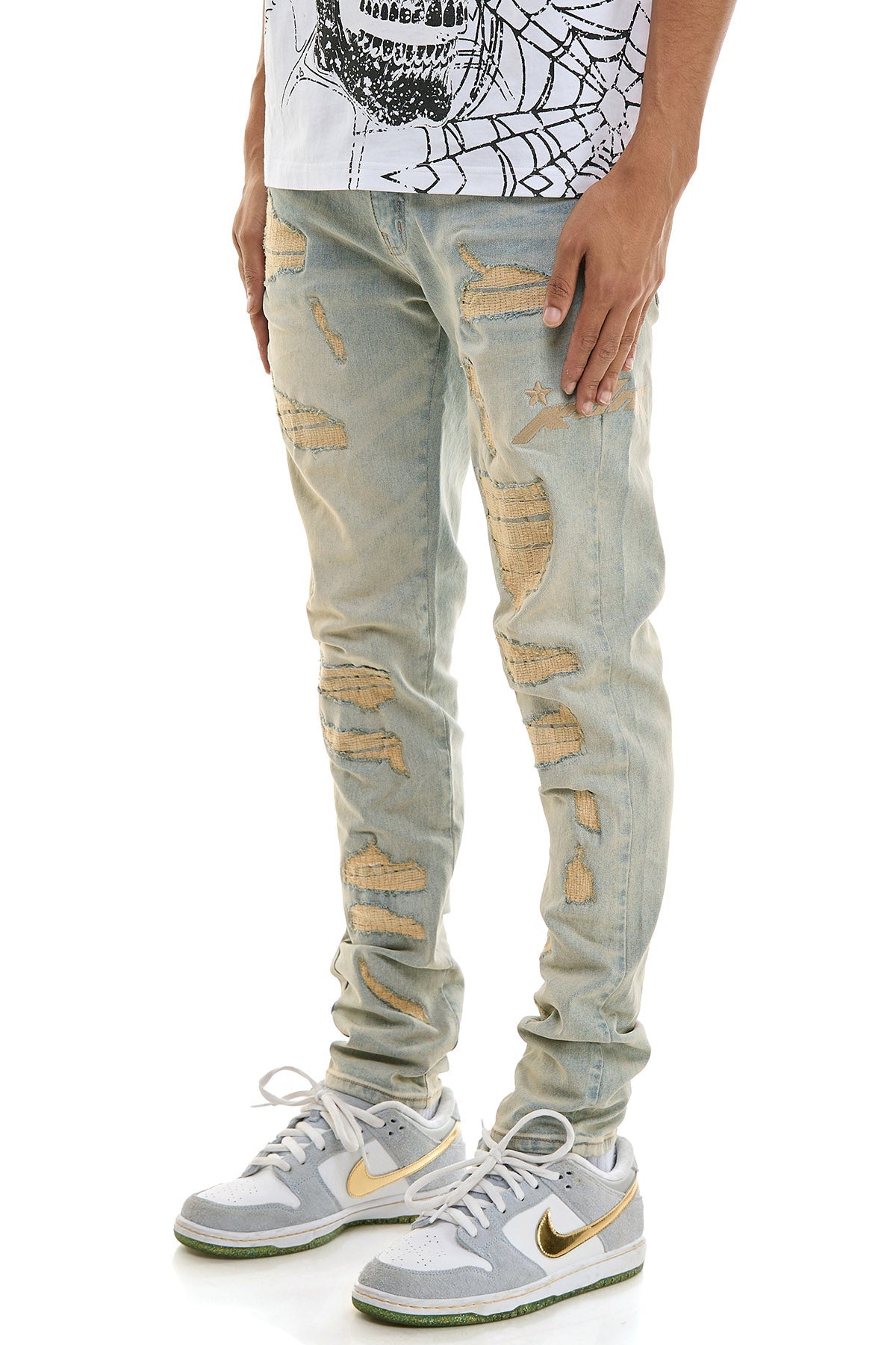 DUNE EMBROIDERED SKINNY JEANS