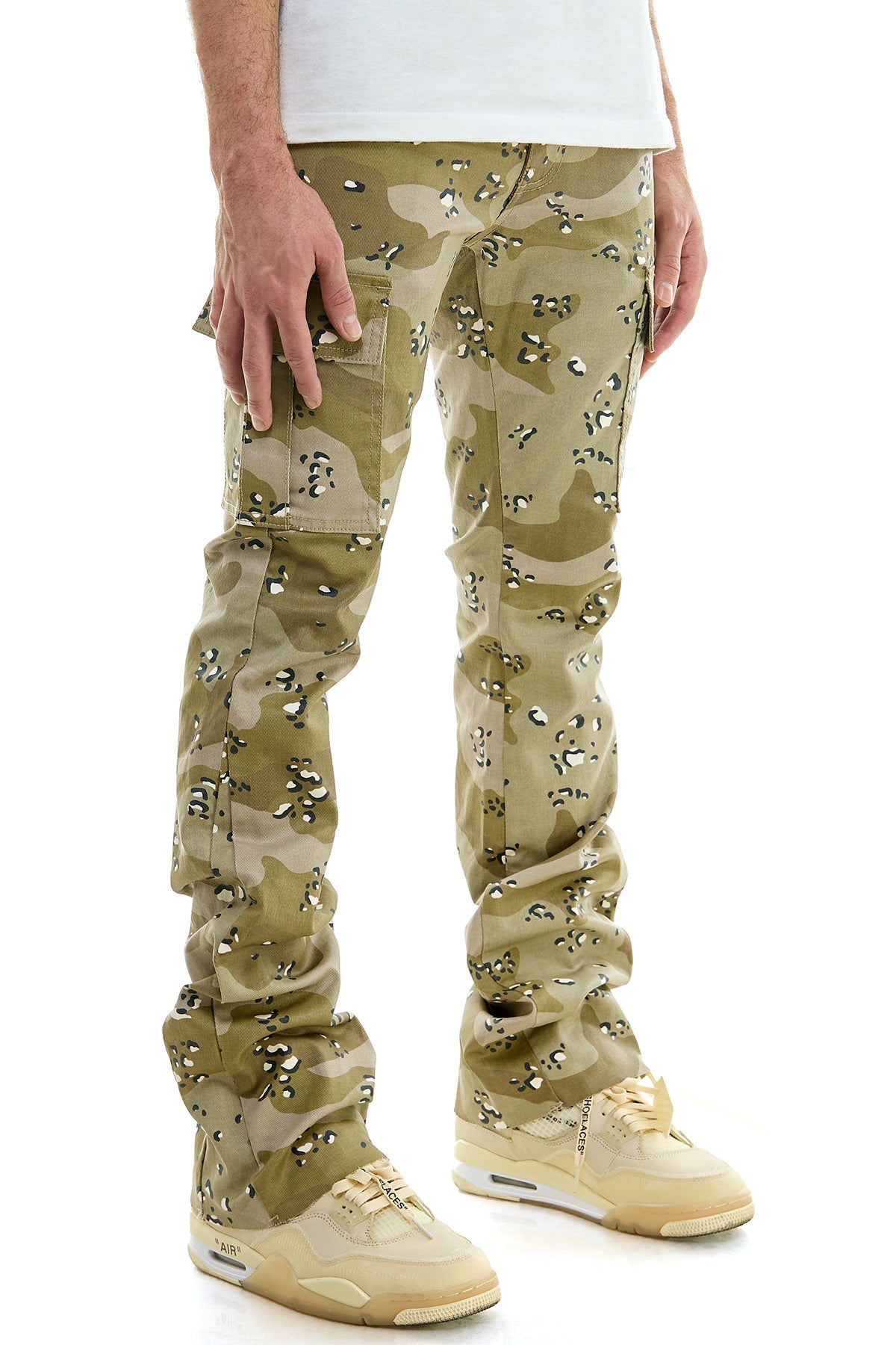 WAXED FLARE PANTS