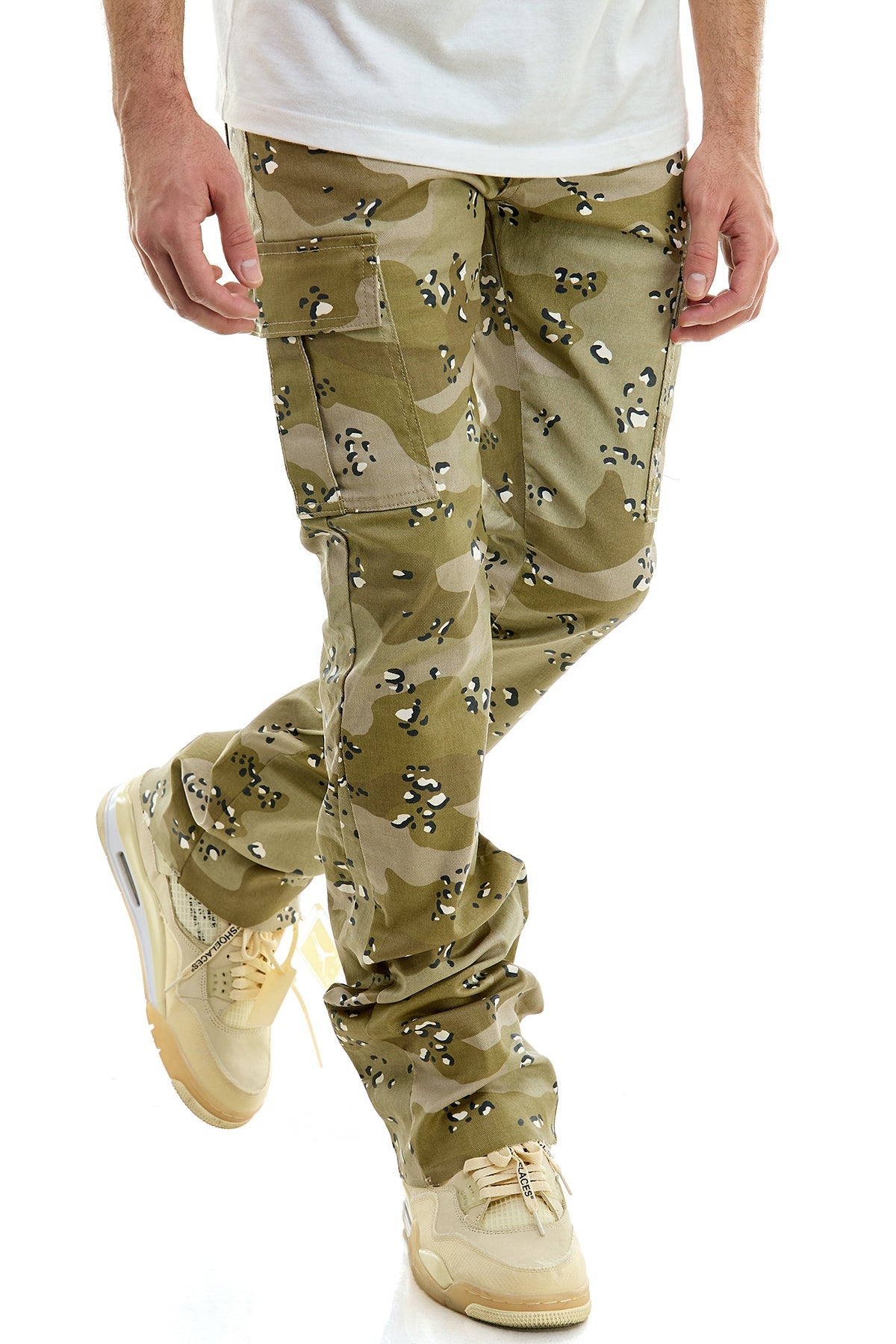 WAXED FLARE PANTS
