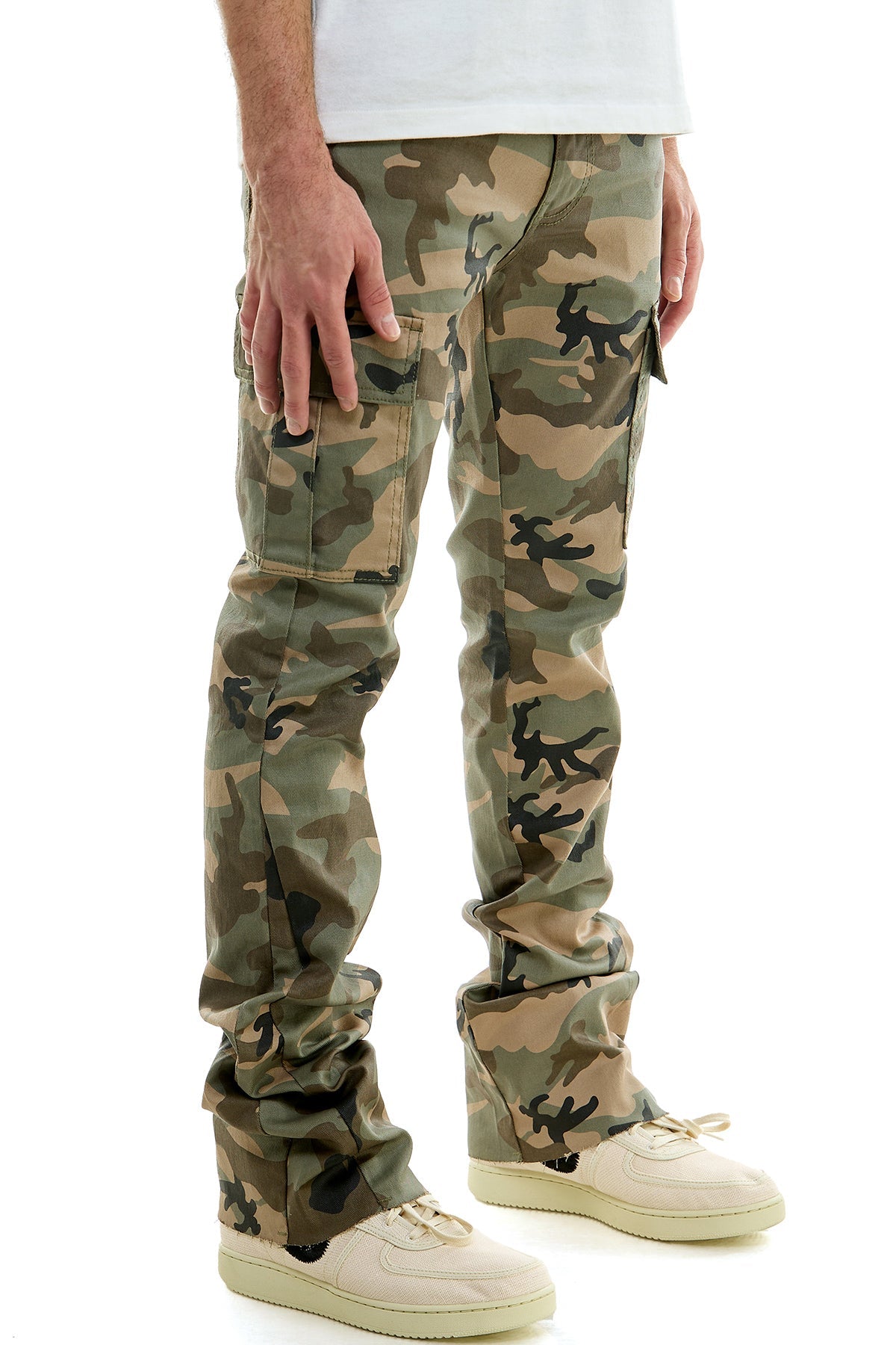 WAXED FLARE PANTS