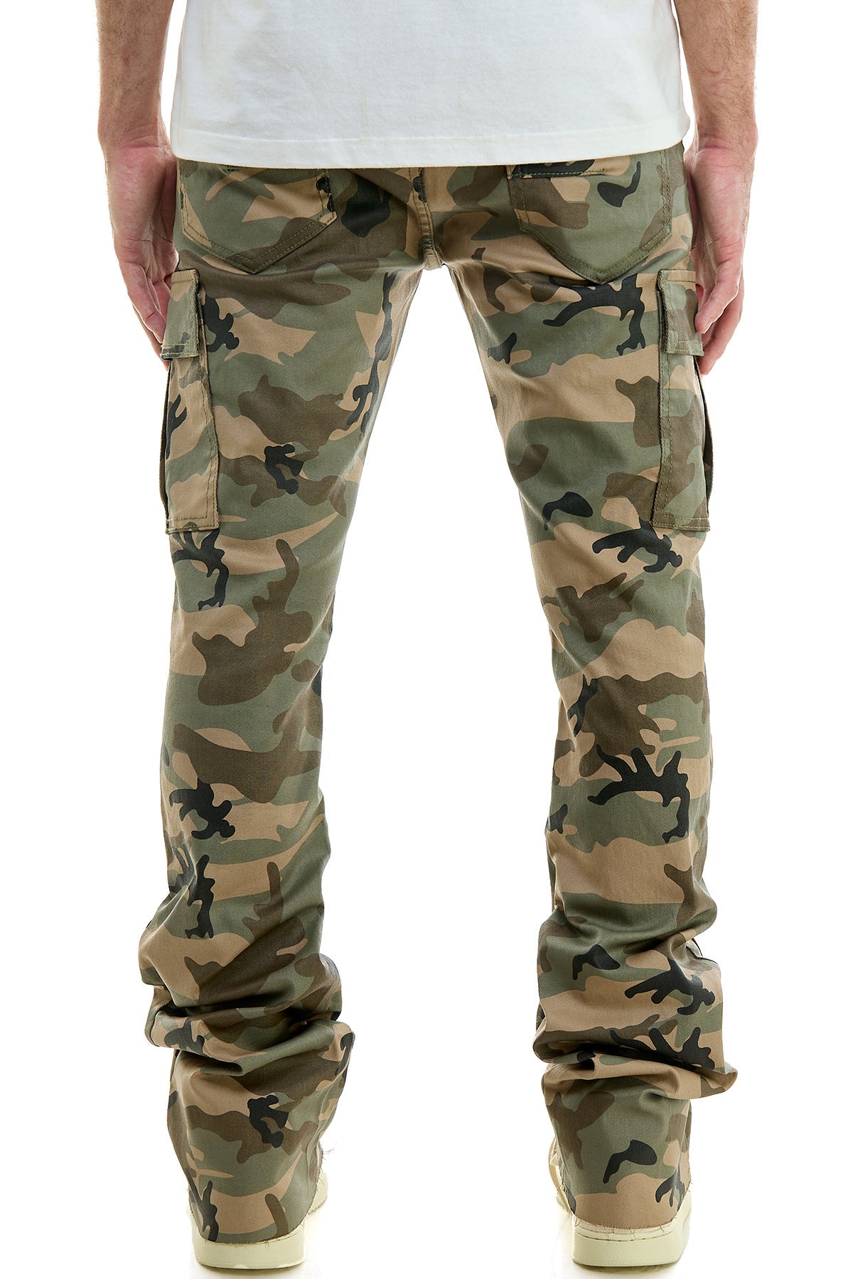 WAXED FLARE PANTS