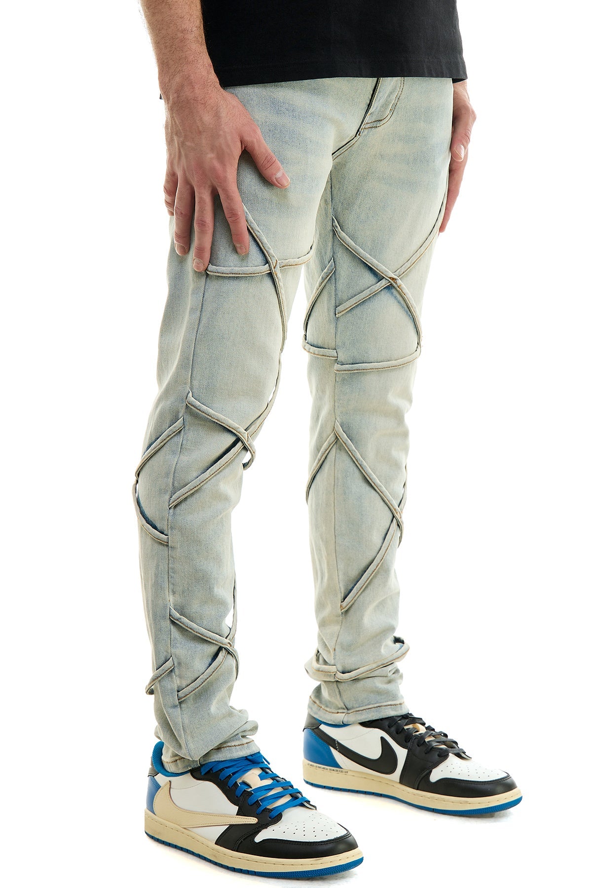 TIE SKINNY JEANS