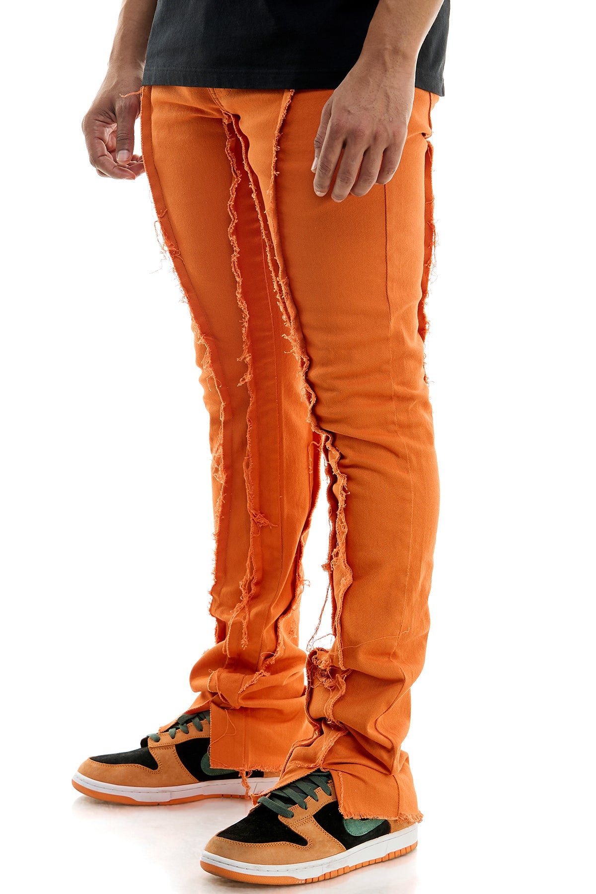 STACKED RAW PANTS