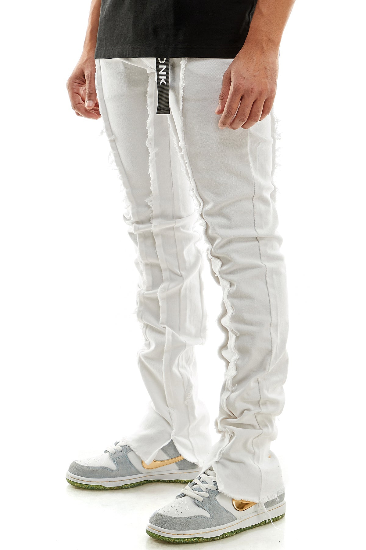 STACKED RAW PANTS
