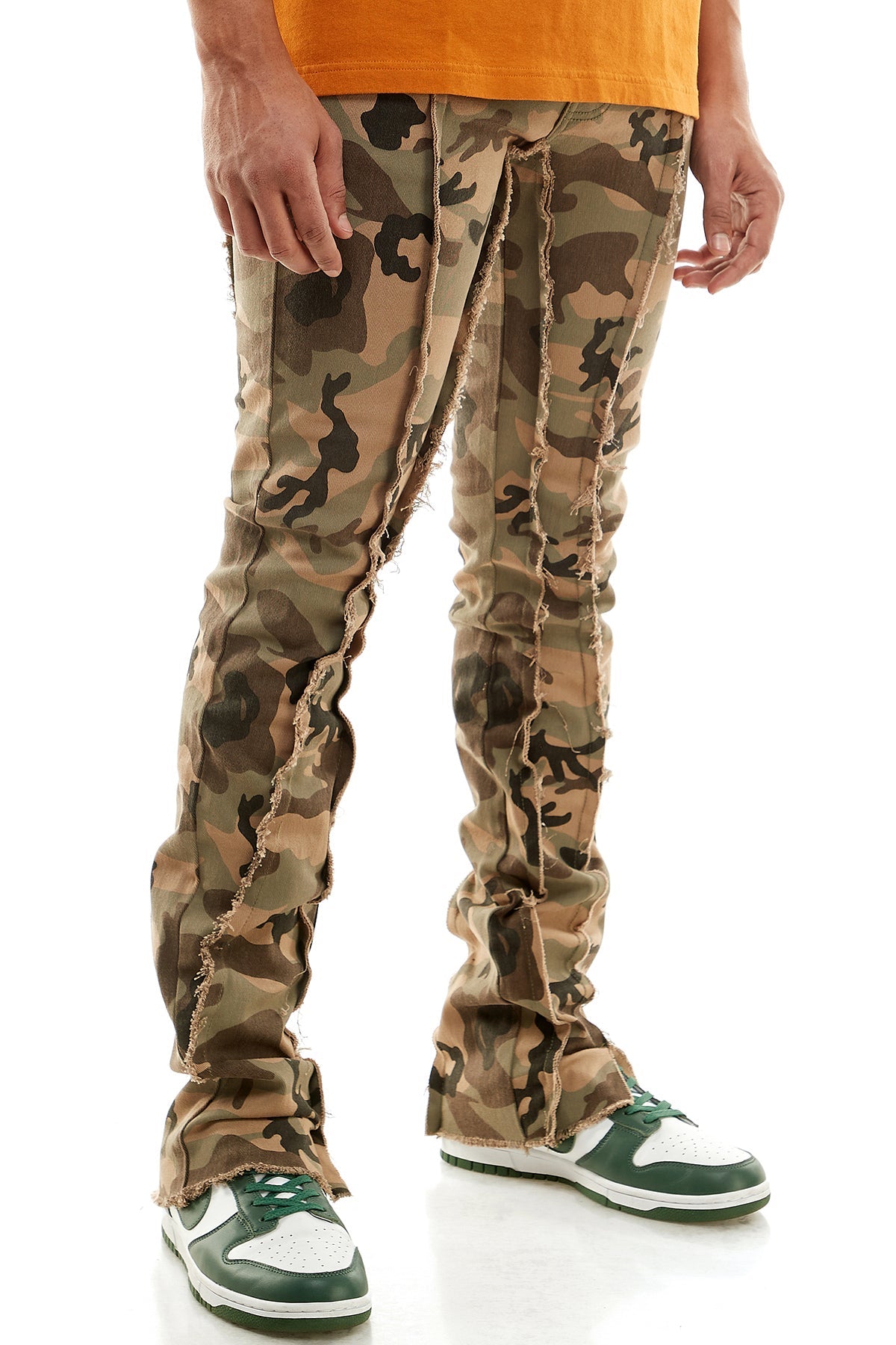 STACKED RAW PANTS