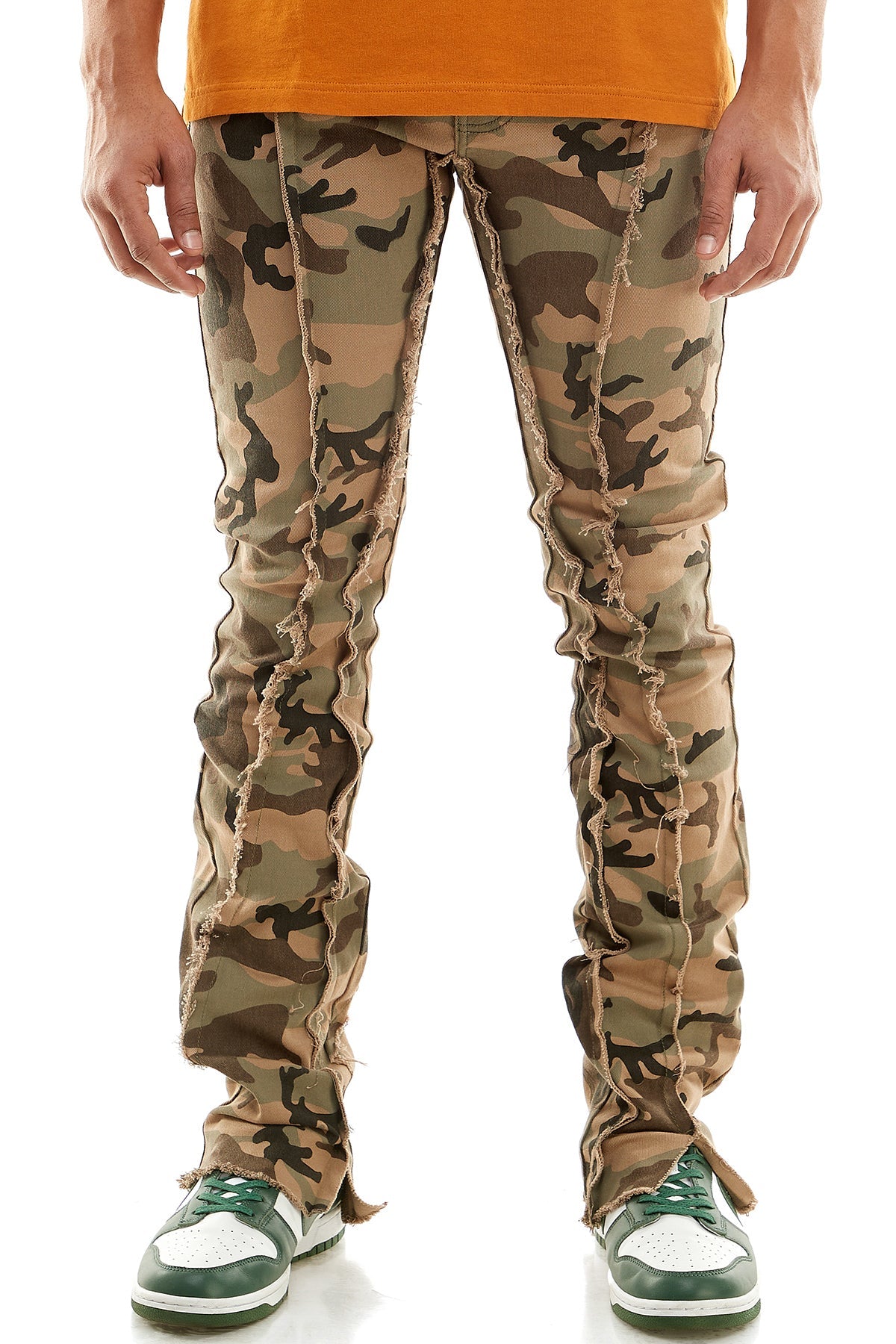 STACKED RAW PANTS