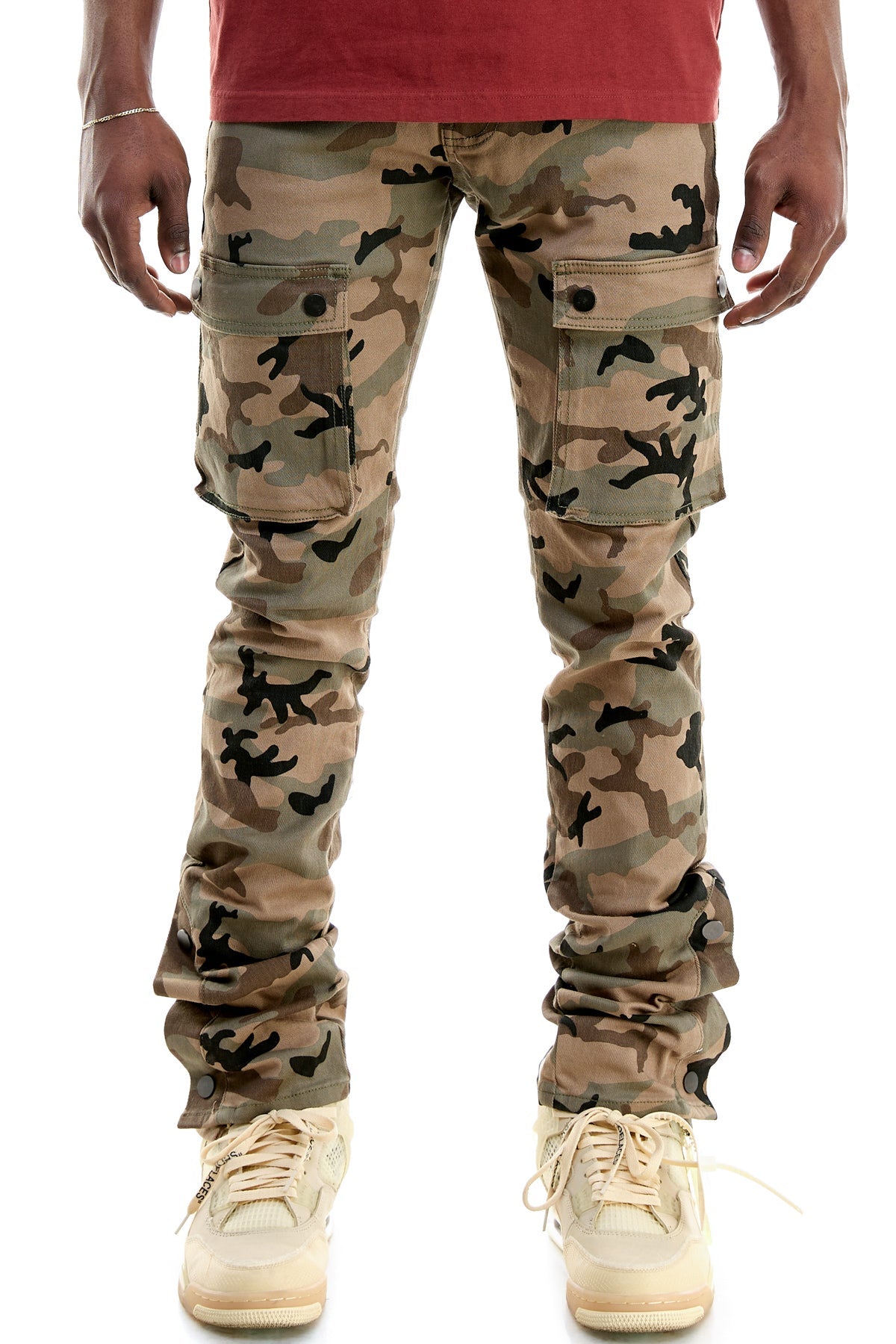 STACKED SNAP PANTS