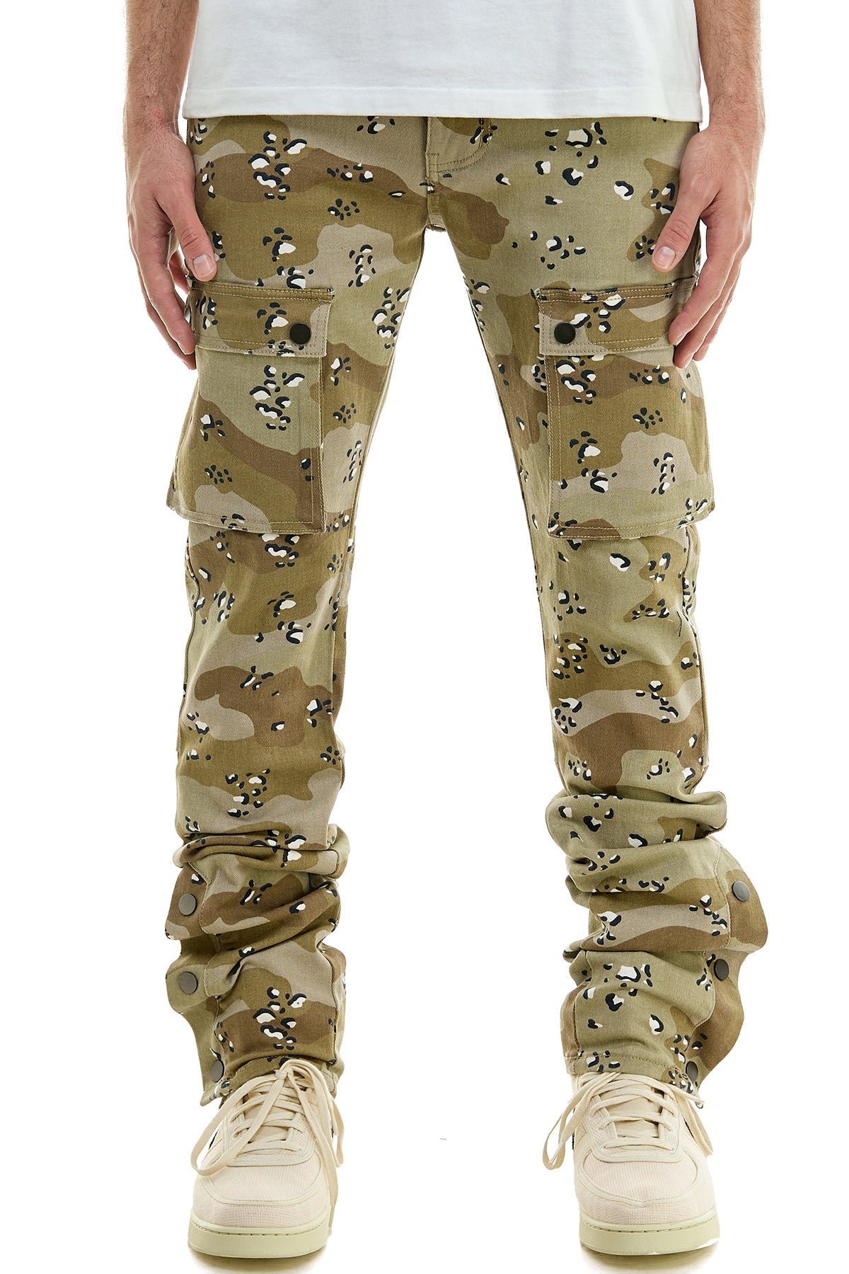 STACKED SNAP PANTS