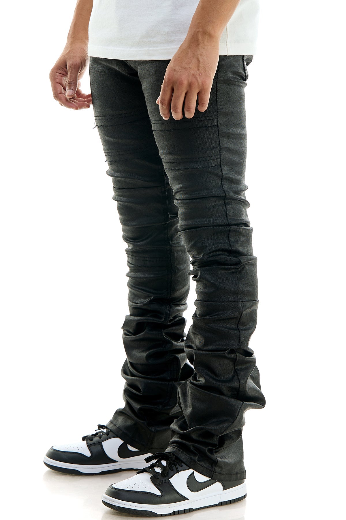 SUPER STACKED WAXED PANTS