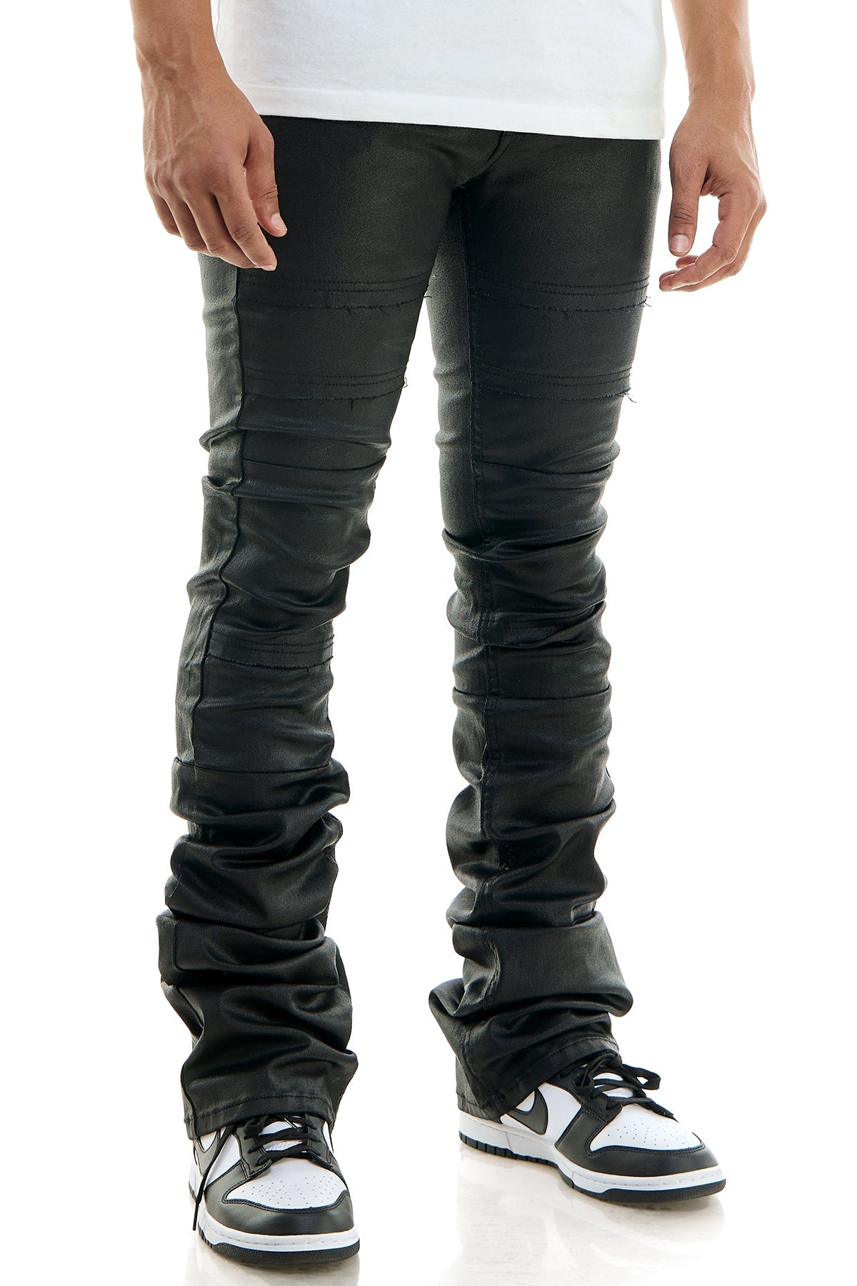 SUPER STACKED WAXED PANTS