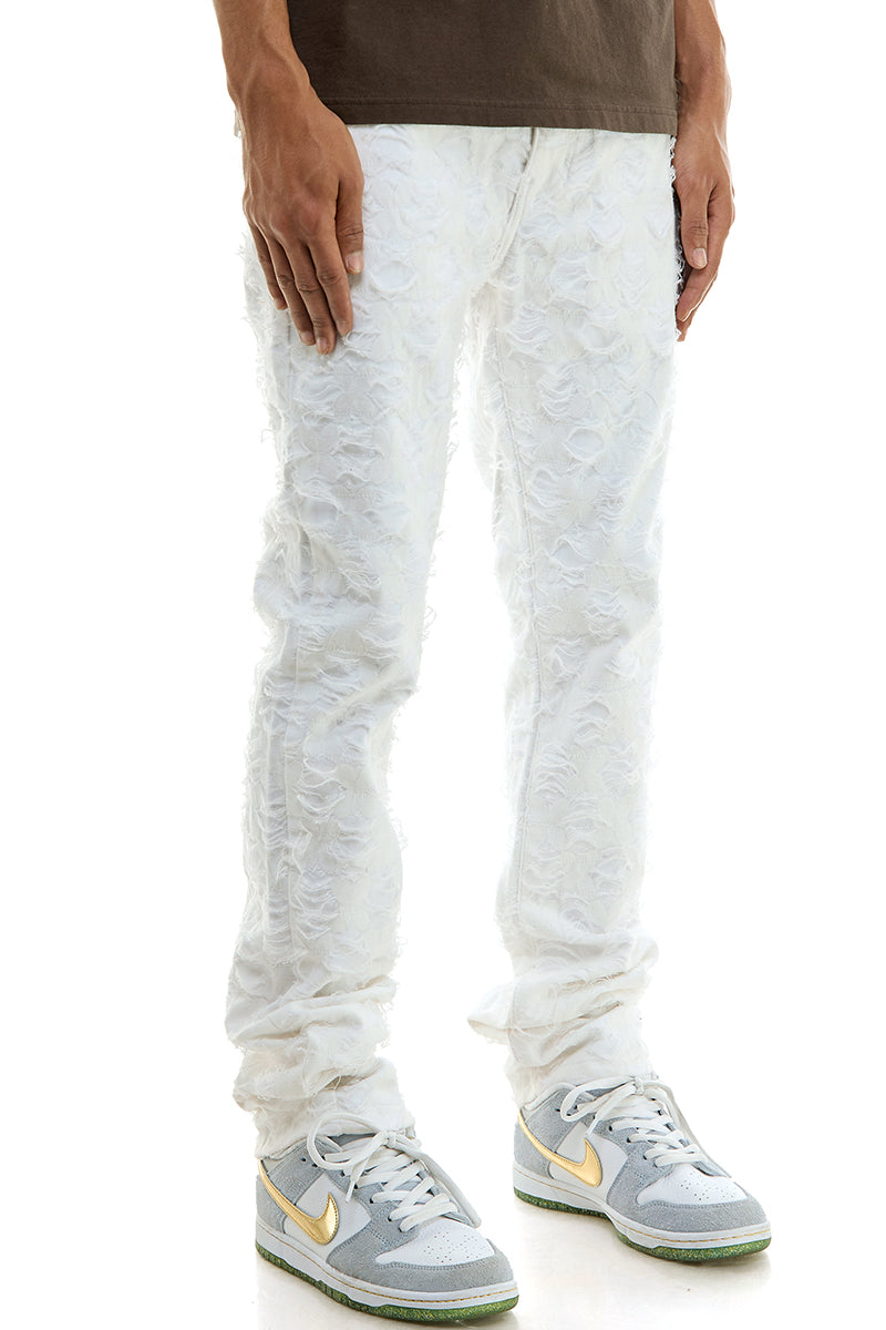 STACKED NET PANTS
