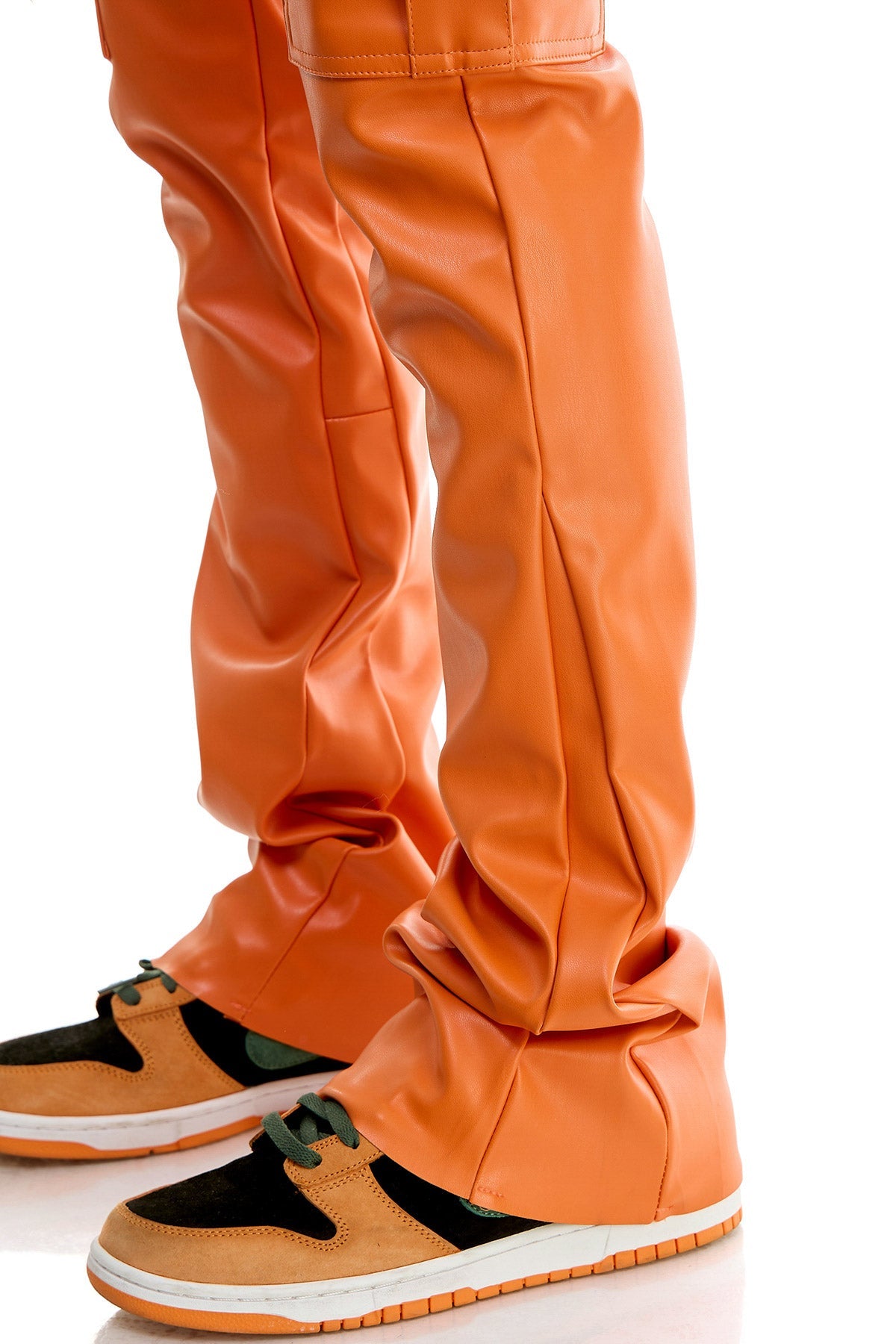 LEATHER FLARE PANTS