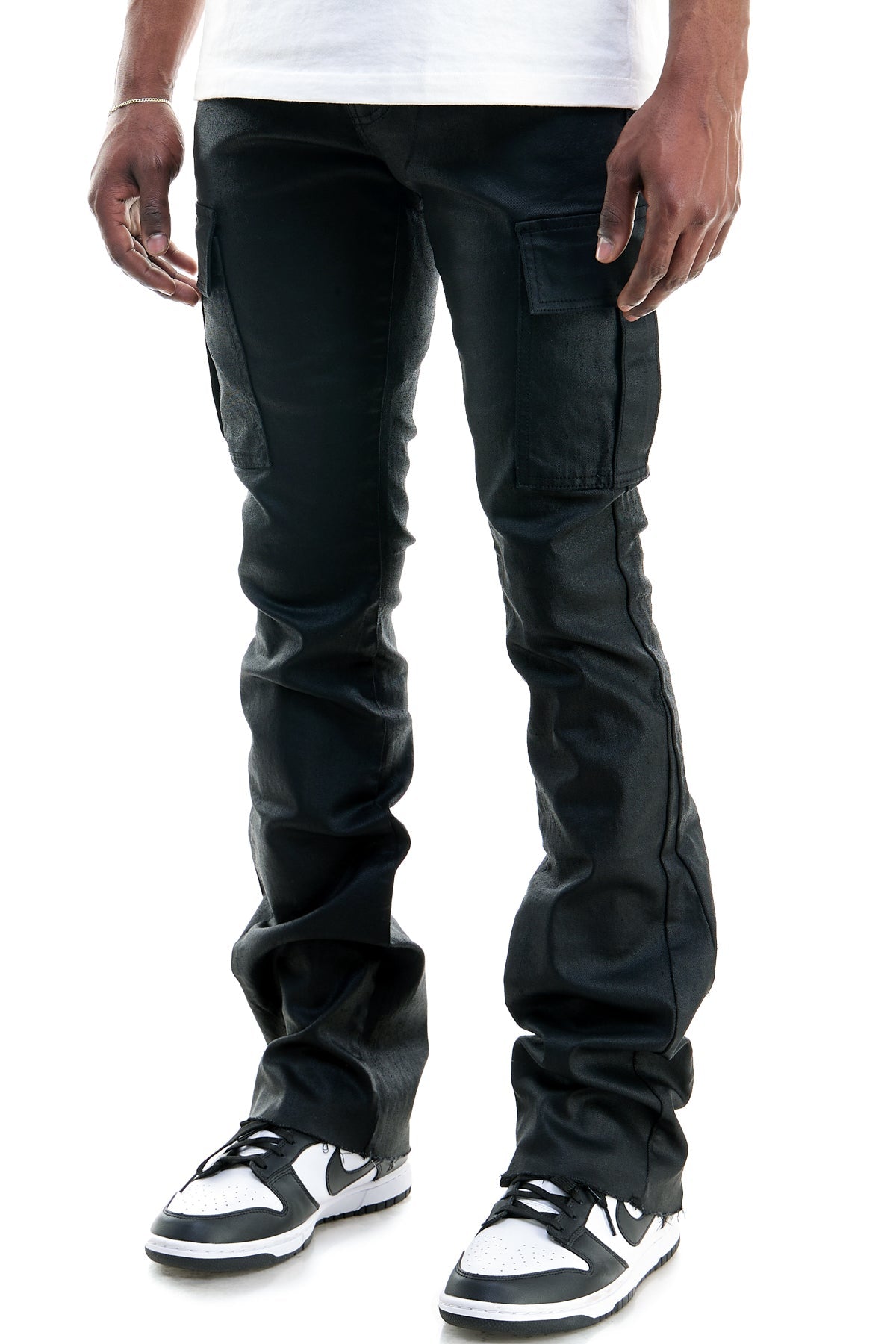 WAXED FLARE JEANS