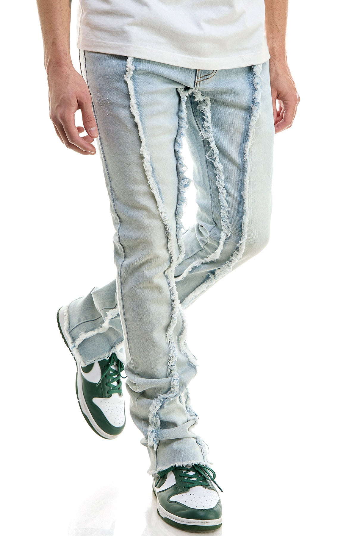 STACKED RAW JEANS