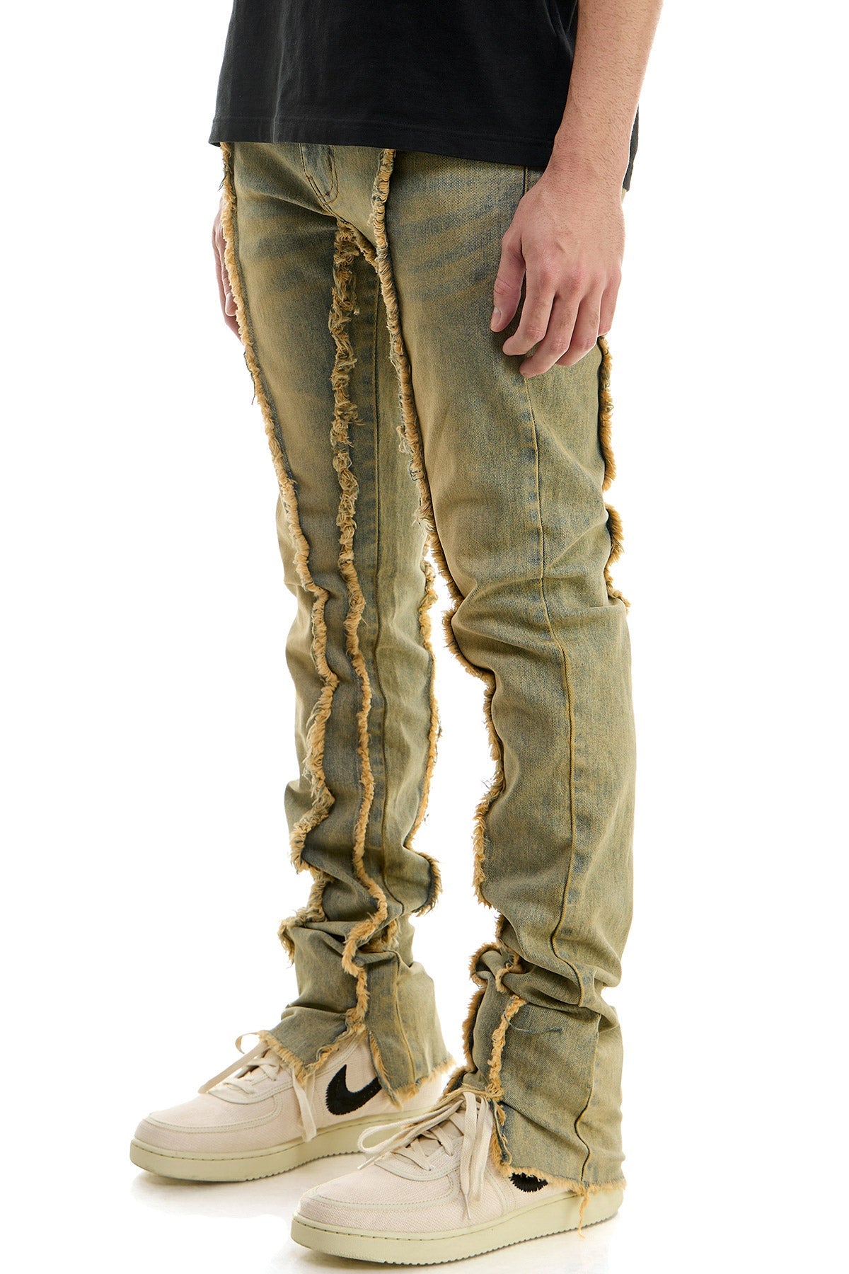 STACKED RAW JEANS