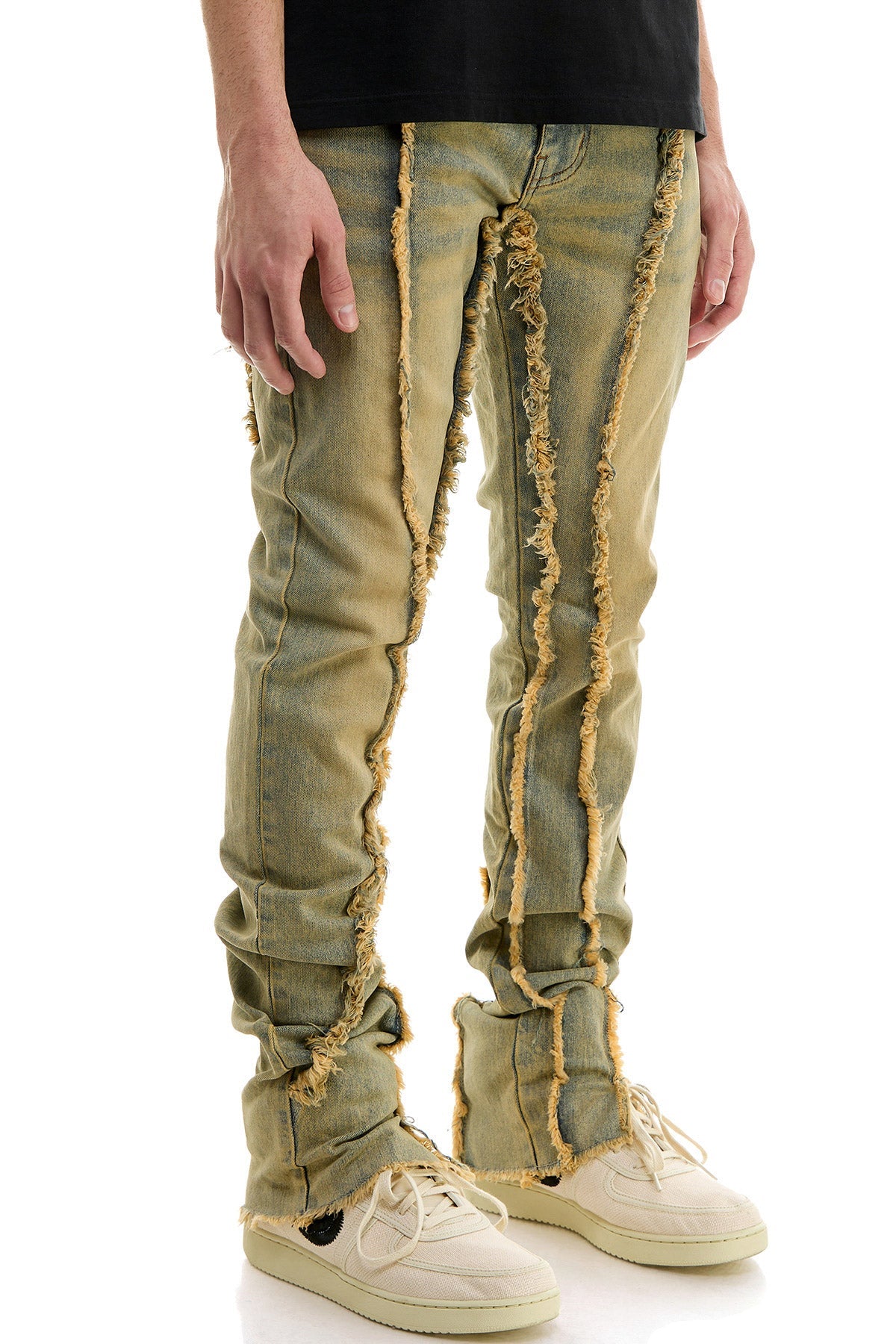 STACKED RAW JEANS