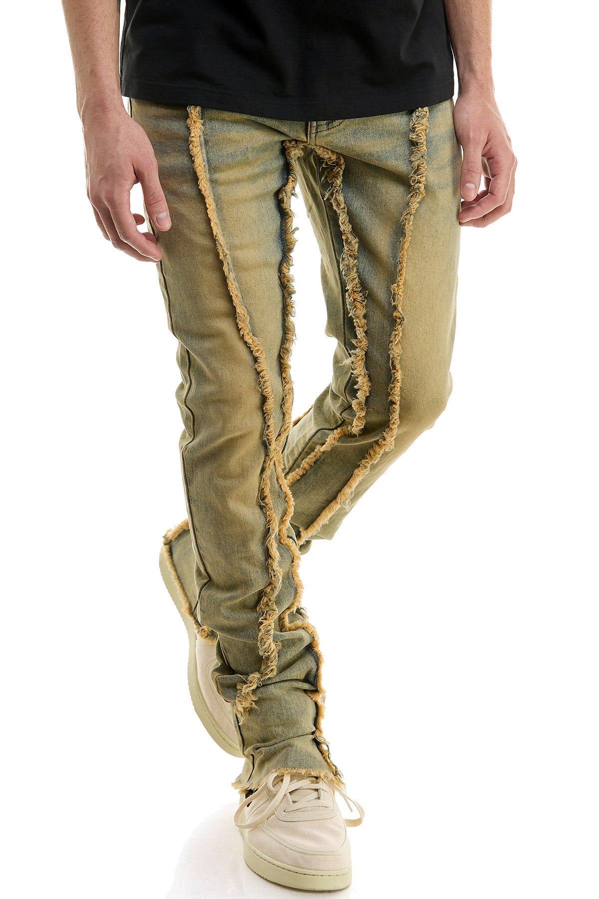 STACKED RAW JEANS