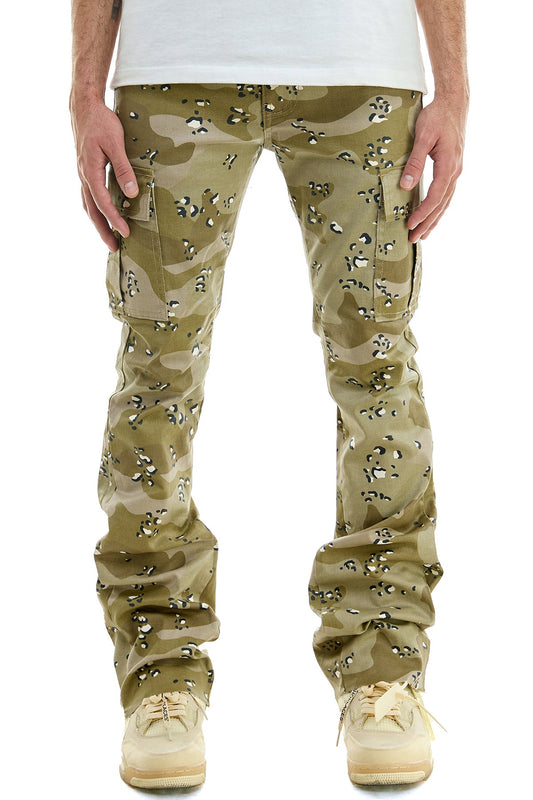 WAXED FLARE PANTS