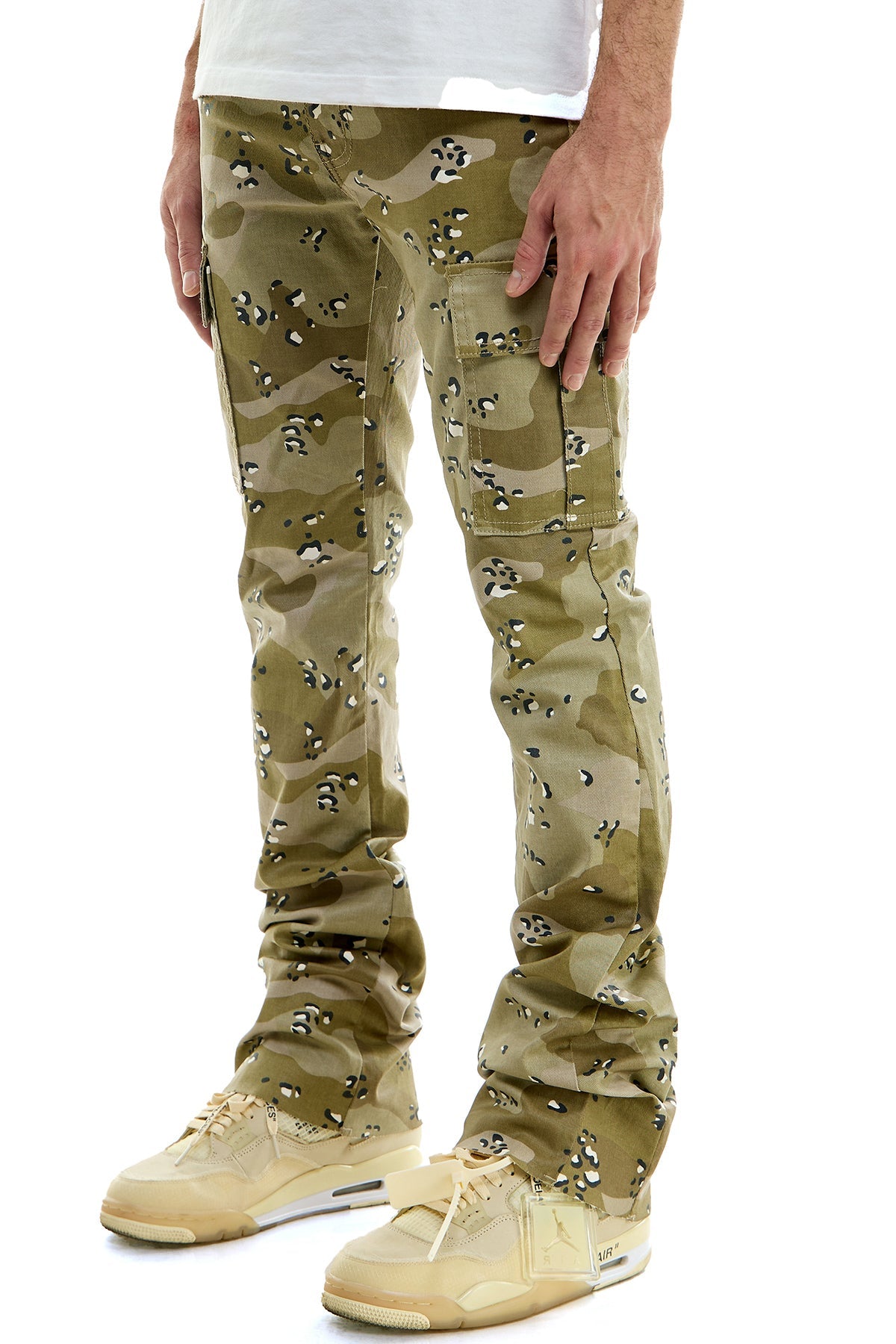 WAXED FLARE PANTS