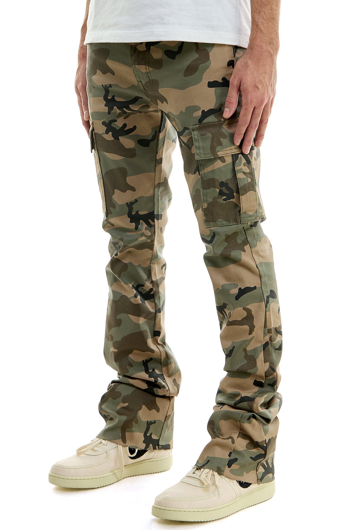 WAXED FLARE PANTS