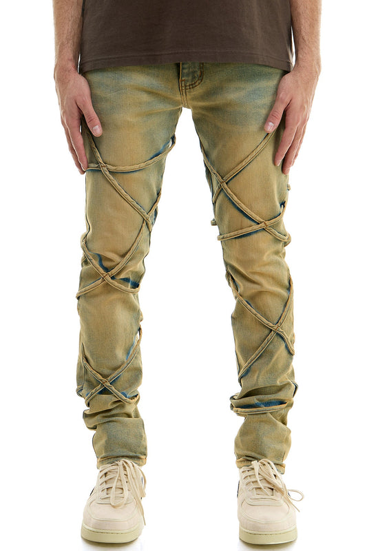TIE SKINNY JEANS
