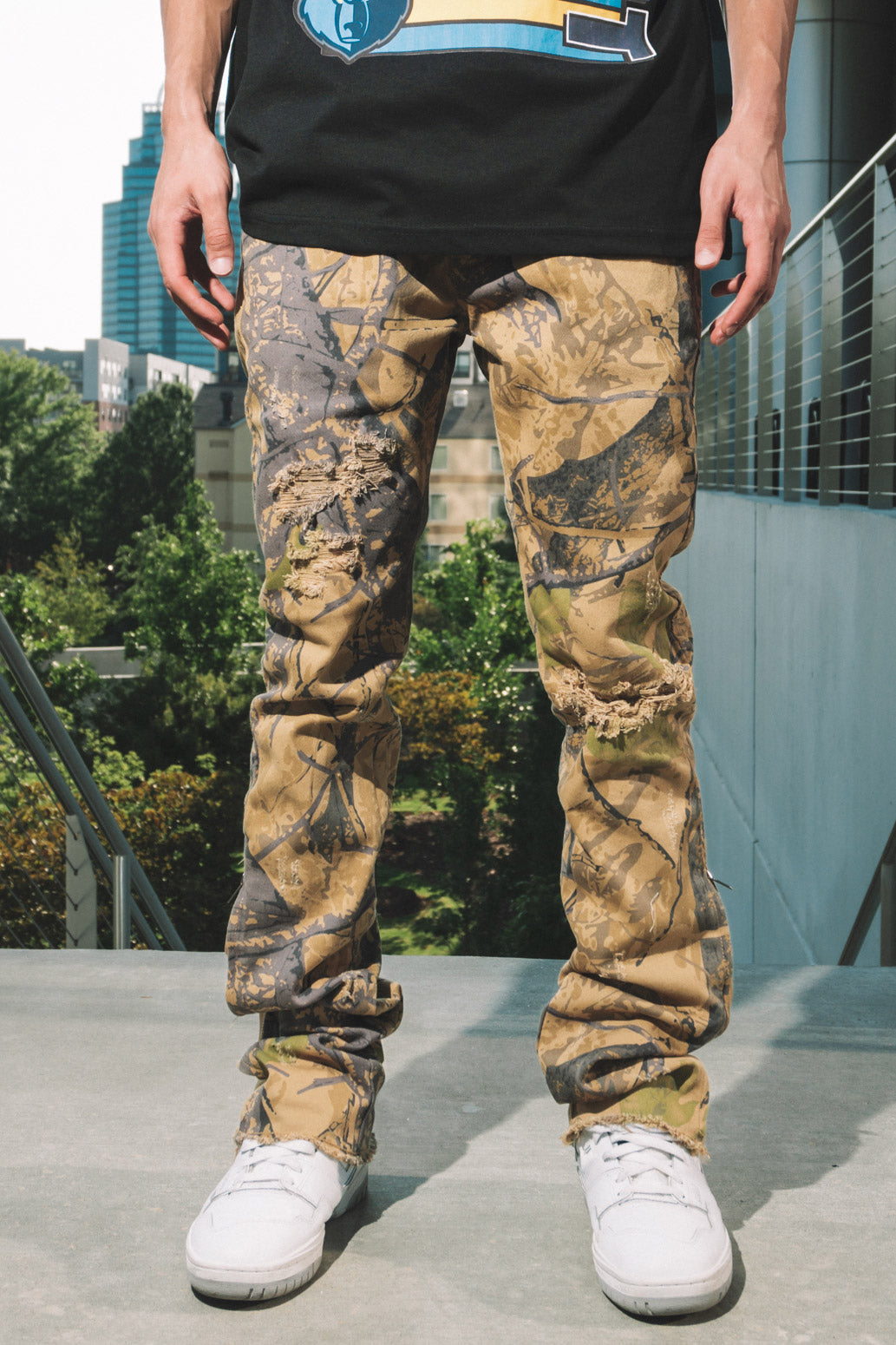 ZIPPED FLARE PANTS