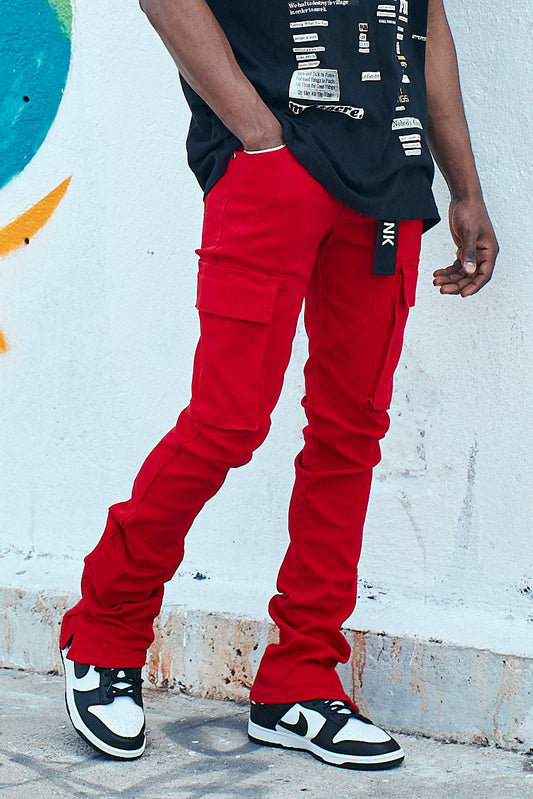 STACKED DOUBLE CARGO PANTS