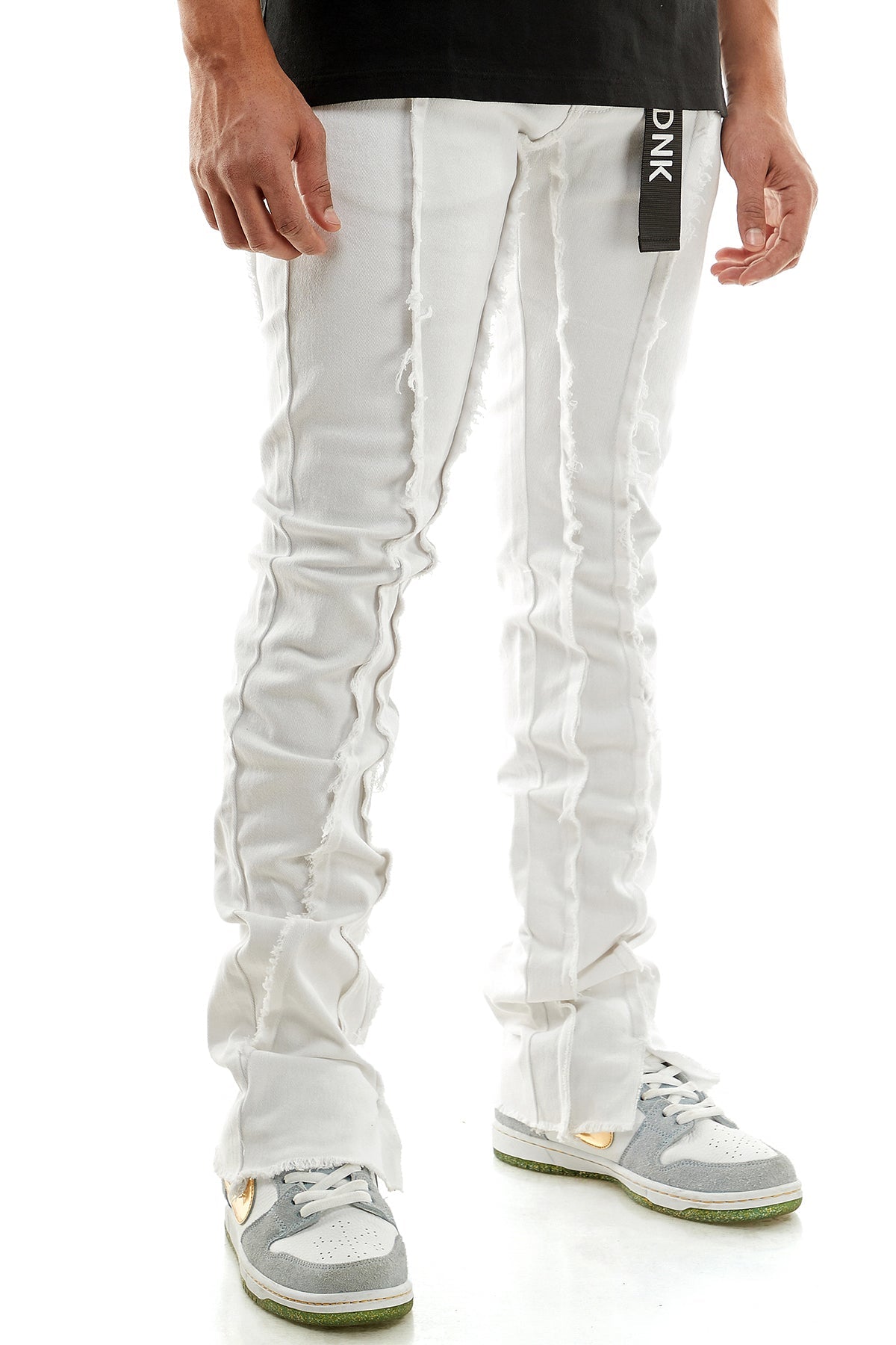 STACKED RAW PANTS