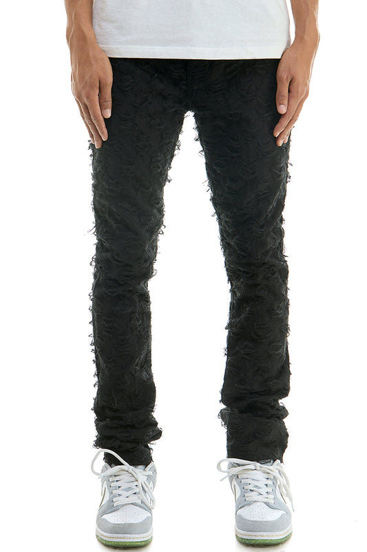 STACKED NET PANTS