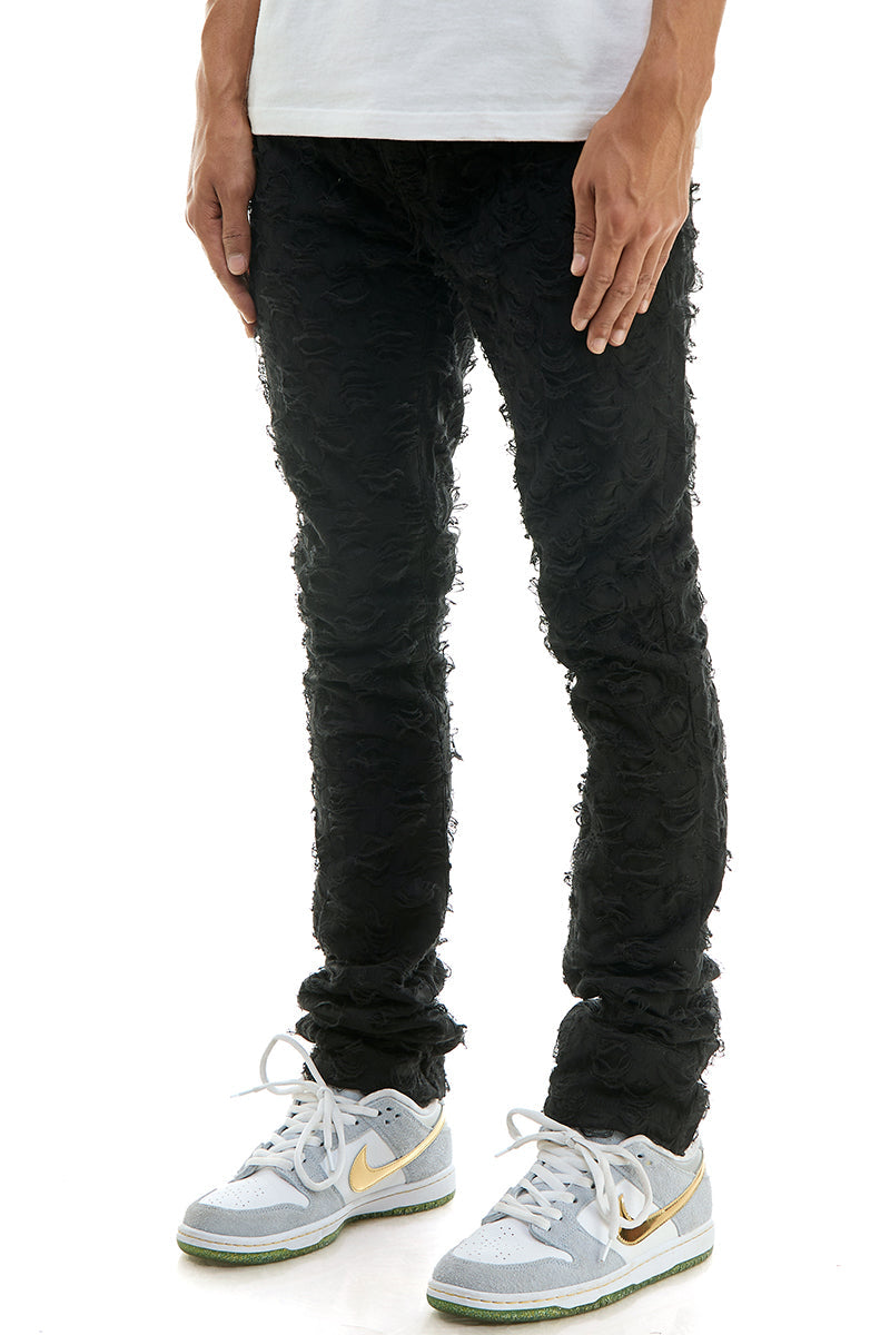 STACKED NET PANTS