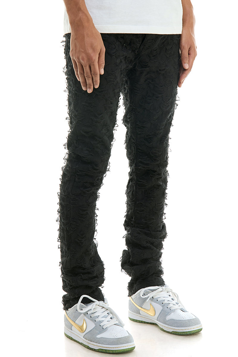STACKED NET PANTS