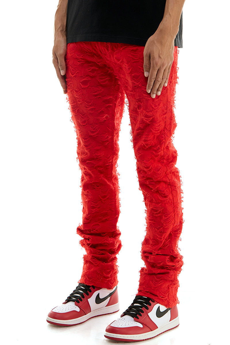STACKED NET PANTS