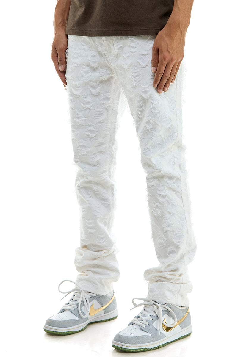 STACKED NET PANTS