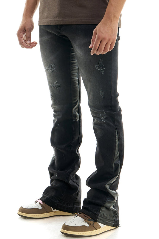 PU FLARE JEANS