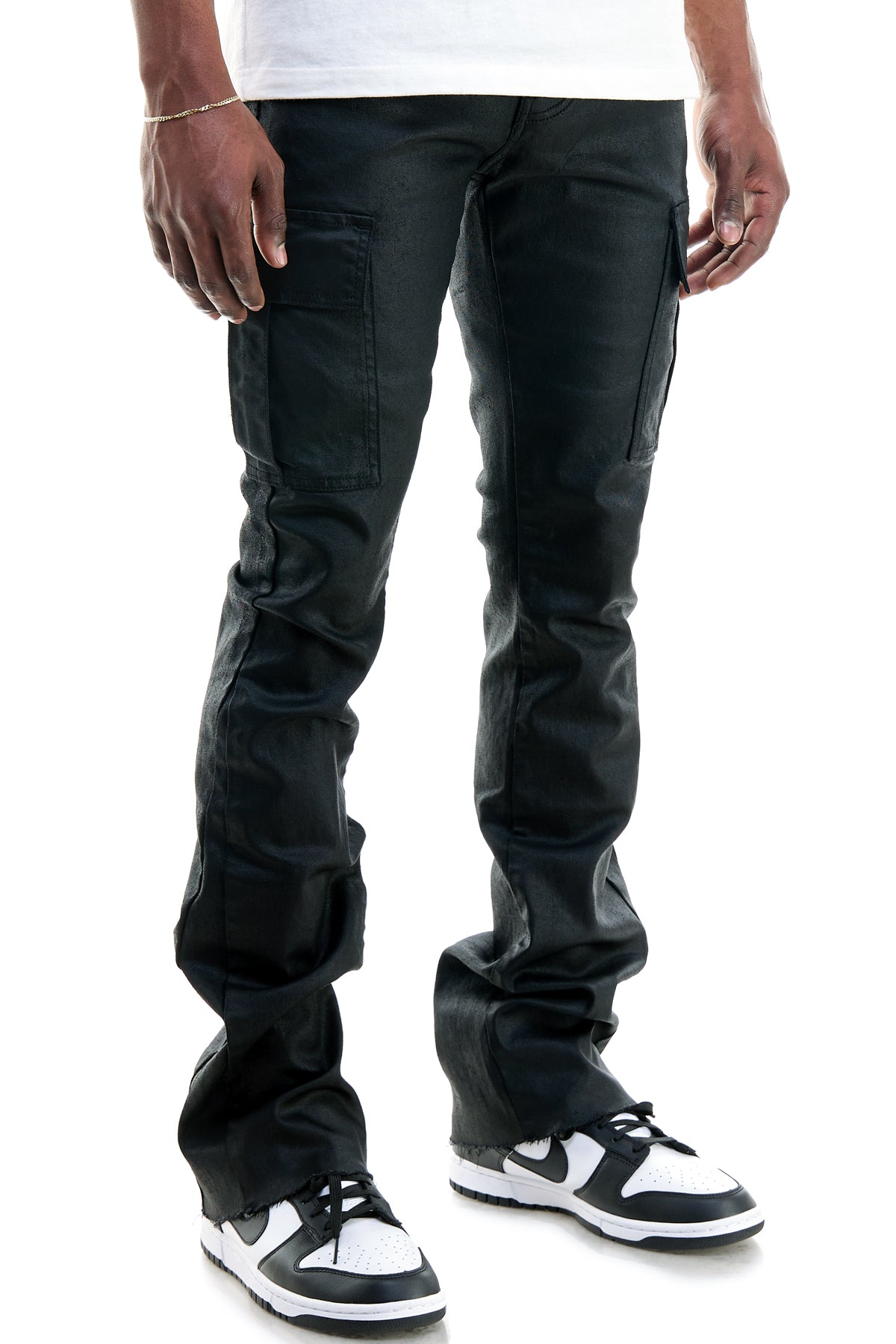 WAXED FLARE JEANS