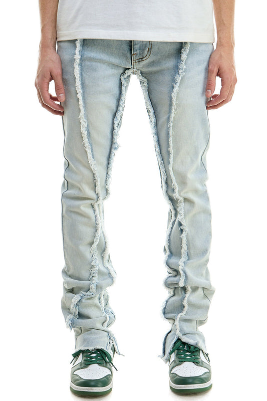 STACKED RAW JEANS