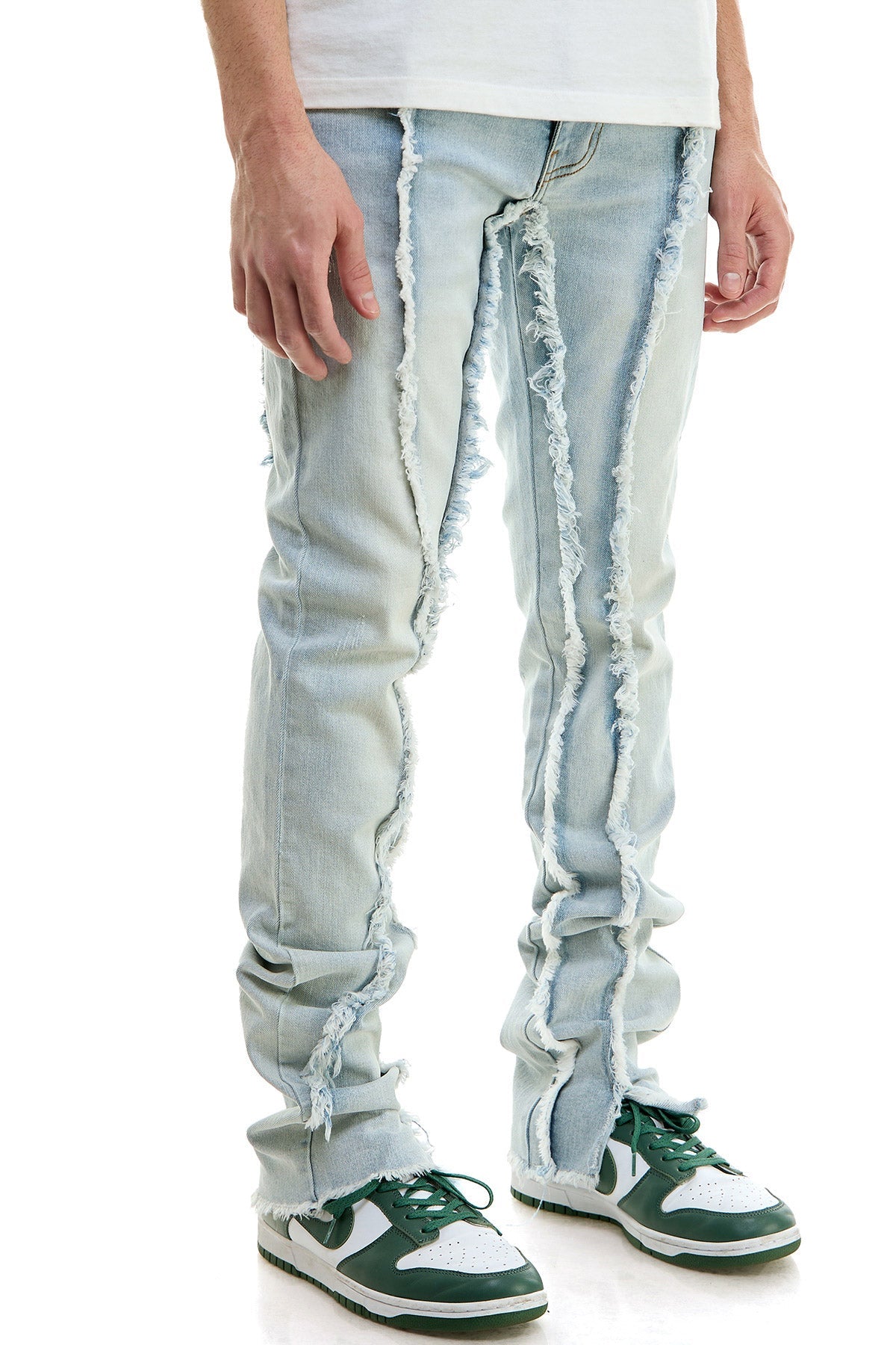 STACKED RAW JEANS