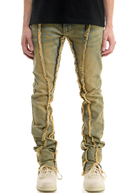 STACKED RAW JEANS