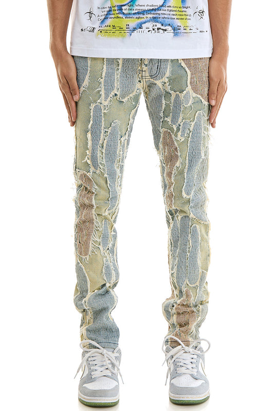 OVER PATCHED SKINNY JEANS