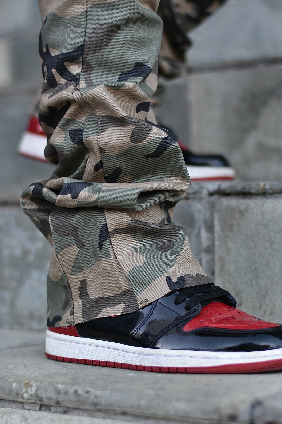 WAXED FLARE PANTS